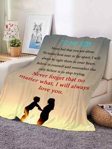 1件超柔軟法蘭絨毛毯,設有個性化設計可作為送給兒子的禮物,適用於沙發、臥室。高清晰度印刷毛毯,法蘭絨毯套,有多種尺寸可選 - 多色 - 查看 2