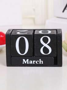 1pc New 2024 Design Simple Creative Wooden Long Calendar Ornament For Living Room, Desk, Study, Store Countertop Decoration - Multicolor - View 7