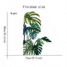 Pegatinas De Pared Fáciles De Instalar De Hojas Verdes Tropicales: Superficie De Vinilo Brillante, Decoración De Hogar Temática Natural Vibrante - ¡opción Ideal Para Superficies De Plástico!