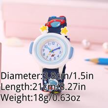 New Fashion Rocket Astronaut Star Helmet 3d Cartoon Children's Watch, Kids Learning Watch