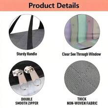 2入/4入組灰色收納袋,適用於帽子、寢具或床下收納,耐用手柄和大容量,可折疊收納衣服和帽子的便攜式收納組織器 - 灰色 - 查看 7