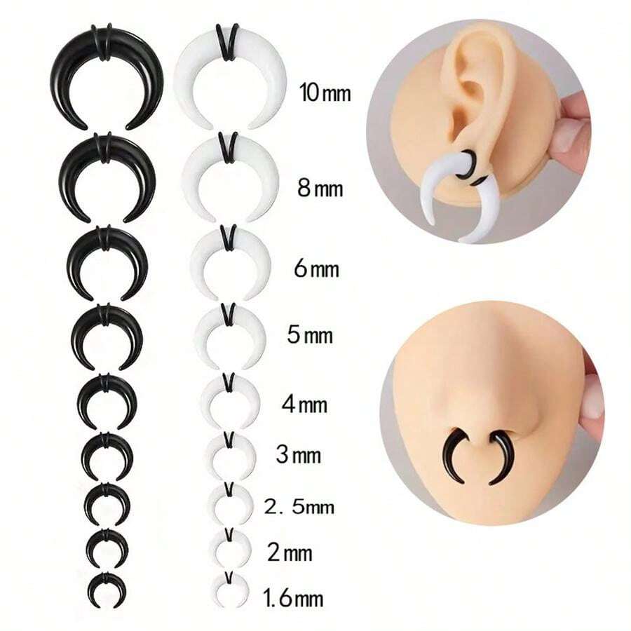 Ear Stretching Kit Acrylic Taper & Tunnel Set Allergy Free Piercing
