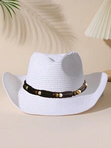 1 Miếng Không giới tính Trang trí màu ngọc lam Boho Cô gái cao bồi Mũ Nón cao bồi Mũ Rơm Visor Mũ đi biển Đối với Ngoài trời - Nhiều màu 3 - Xem 13
