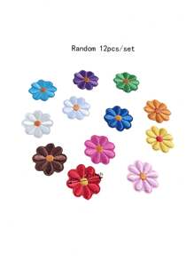 12 cái Phối màu Thêu Daisy , Sắt-Bật Đèn treo tường Đối với Quần áo , Ba lô , Mũ , Giày dép , Trang trí DIY - Nhiều màu - Xem 7
