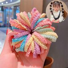 50pcs Colorful Hair Ties Decorative Hair Accessories Set Holiday Gift For Girls Elastic Hair Bands For Baby Girls Gift