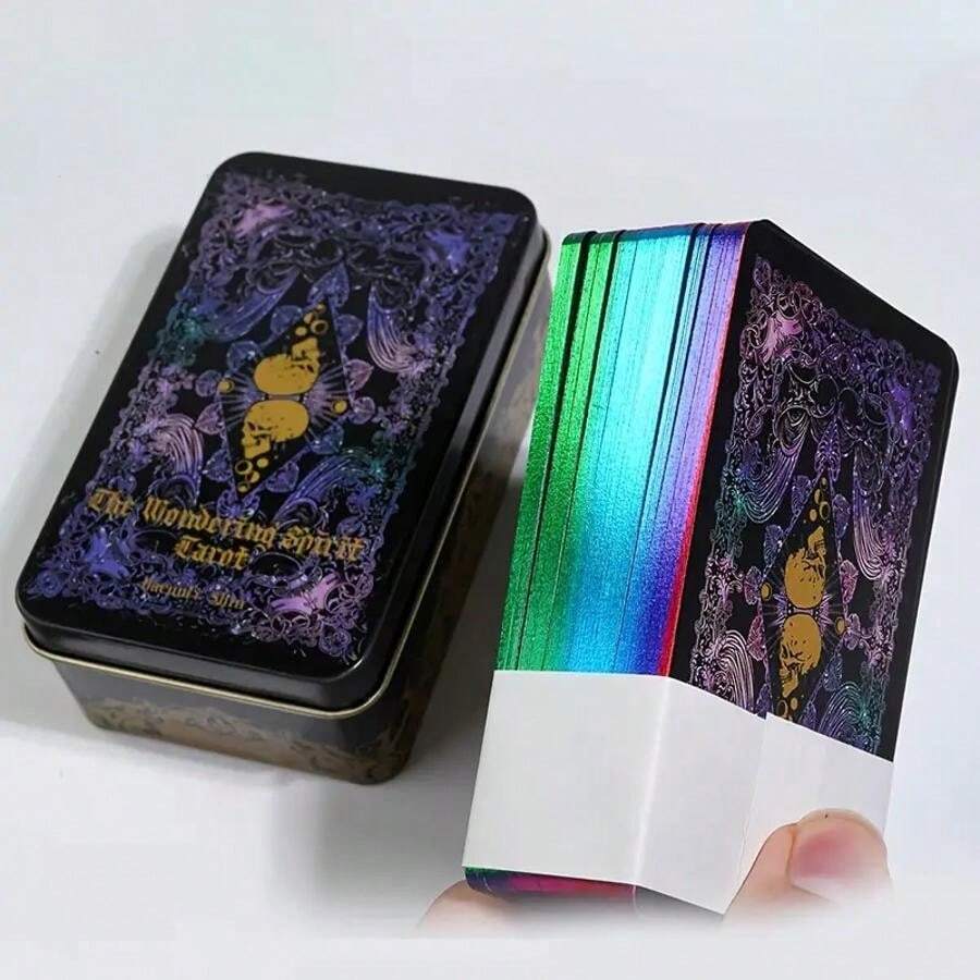 The Wandering Spirit Tarot Storage Box Metal 78pcs Tarot Cards In A Tin Box Edition For Beginners Divination Tools Fortune Telling Board Game, Gaming Gift,Family Gathering Entertainment Card Games, Friend Gathering Card Board Games, Holiday Travel Entertainment Games, Couple Card Games Board Games - The Wandering Spirit - View 1