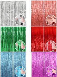 1 tấm rèm phông nền bằng dây kim loại trang trí tiệc Giáng sinh nhiều màu, trang trí sự kiện chụp ảnh tua rua bằng lá nhôm, phông nền tiệc tốt nghiệp Bachelorette màu hồng ngày lễ tình nhân - Nhiều màu - Xem 8