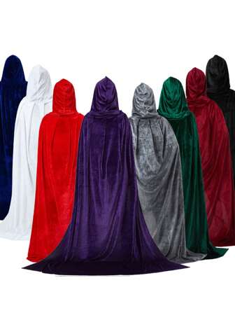 1pc Plush Cloak For Party Dress Up, Costume Accessory For Death Reaper, Ghost Halloween Wizard HatCostume Halloween Man