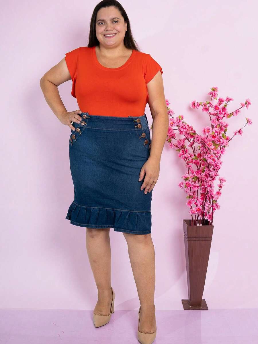 Plus Size Blouses - 橘色 - 查看 1