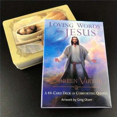 1 Set "Open The Wisdom Of Jesus With Words Of Love" Oracle Tarot Cards, Divination Game, Family Gathering Entertainment Card Game, Friends Party Card Game, Holiday Travel Entertainment Game, Couples Card Game