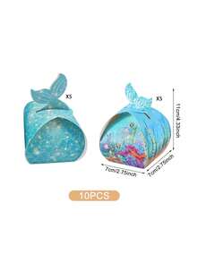 10pcs Mermaid Themed Gift Packaging Boxes - Multicolor - View 4