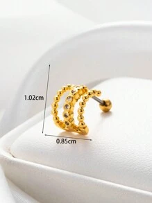 Toppiercing 1 Miếng Tối giản Đúng mốt Đồng Mặt dây chuyền mặt trăng & Hoa Hoa tai Cái móc & Hình-chữ C Thép không gỉ Xuyên Nghiên cứu - Vàng - Xem 2