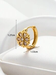 Toppiercing 1 Miếng Tối giản Đúng mốt Đồng Mặt dây chuyền mặt trăng & Hoa Hoa tai Cái móc & Hình-chữ C Thép không gỉ Xuyên Nghiên cứu - Vàng - Xem 4