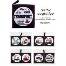 1入組早期教育黑色和白色柔軟書適用於嬰兒,嬰兒認知和抗撕裂手掌布書有聲音紙