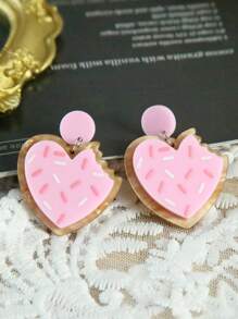1 Cặp bông tai đính đá hình trái tim ngày lễ tình nhân dành cho nữ, có thể tặng cho bạn gái hoặc bạn thân - Nhiều màu - Xem 1