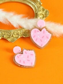 1 Cặp bông tai đính đá hình trái tim ngày lễ tình nhân dành cho nữ, có thể tặng cho bạn gái hoặc bạn thân - Nhiều màu - Xem 3