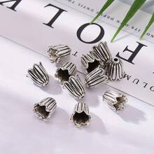 20 cái Hoa Mũ hạt Đồ cổ Phong cách Hợp kim Hoa Kết thúc bìa Đối với Tua Đồ trang sức Hoa tai Làm ( 10X10mm ) - Mũ hạt hoa - Xem 6