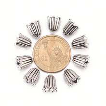 20 cái Hoa Mũ hạt Đồ cổ Phong cách Hợp kim Hoa Kết thúc bìa Đối với Tua Đồ trang sức Hoa tai Làm ( 10X10mm ) - Mũ hạt hoa - Xem 5