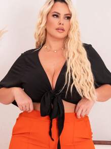Plus Size Blouses - Black - View 4