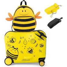 Children's Suitcase With Backpack, Kids Trolley, Children's Luggage With Wheels, Travel Suitcase With Telescopic Handle, Hard-Shell Suitcase For Children, Children's Trolley Color Choice