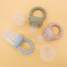 Baby Food Feeder Pacifier - Silicone Fruit & Vegetable Teether With Fresh Fruits Nibbler, Infant Gum Soother, Chewy Teething Toy With Clip For Toddlers