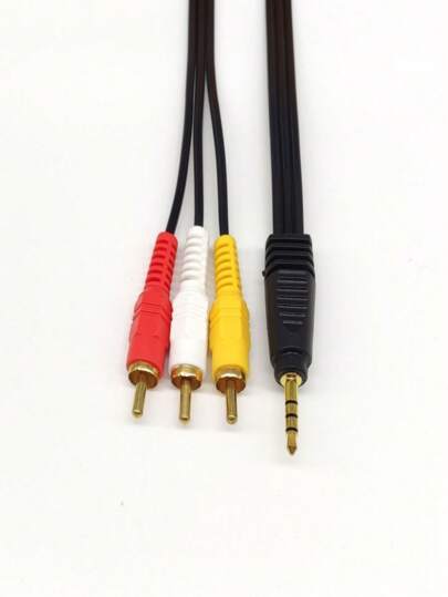 Cable Lingable 3,5-3RCA de 3,5mm, conector macho a 3 RCA macho, Cable de Audio estéreo AUX, AV, convertidor de Audio y vídeo para Android TV Box CD