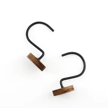 12pcs/Set Wooden And Stainless Steel Shower Hooks With Strong Load Bearing And Anti-Rust Function For Bathroom/Kitchen Decoration And Accessories Home Bathroom Decor Summer
