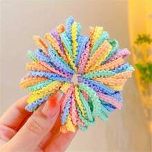 50pcs Colorful Hair Ties Decorative Hair Accessories Set Holiday Gift For Girls Elastic Hair Bands For Baby Girls Gift