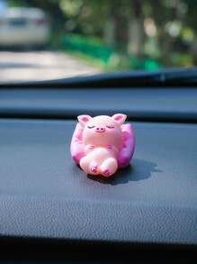 1 Peça Ornamento De Decoração De Carro De Porco Dormindo De Desenho Animado