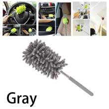 Telescopic Home-Cleaning : Robust PVC Microfiber Duster Brush For Effective Cleaning Of Cars, Air-Conditioners, And Furniture - Grey - View 1