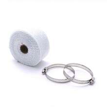 Universal 10M Motorcycle Heat Shield Motorcycle Exhaust Thermal Tape Header Pipe Heat Wrap Tape Thermal Protection Cruiser Chopper Cafe Racer - White - View 1