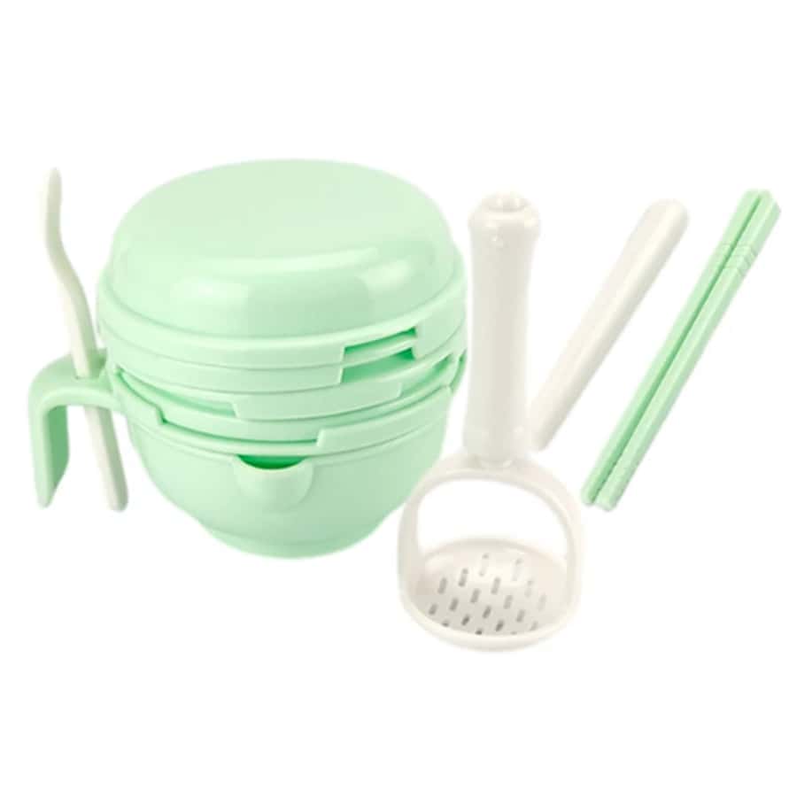Baby Food Grinder Set, Manual Fruit Puree Juicer Grinding Bowl And Tool Set For Babies - Green - View 1