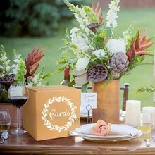 Kraft Paper Box Wedding Gift Mailbox Cardboard Receiving Money Box Stand For Wedding Reception, Baby Shower, Anniversary Birthday Party, Graduation Table Centerpiece Decoration - Kraft Paper Color - View 5