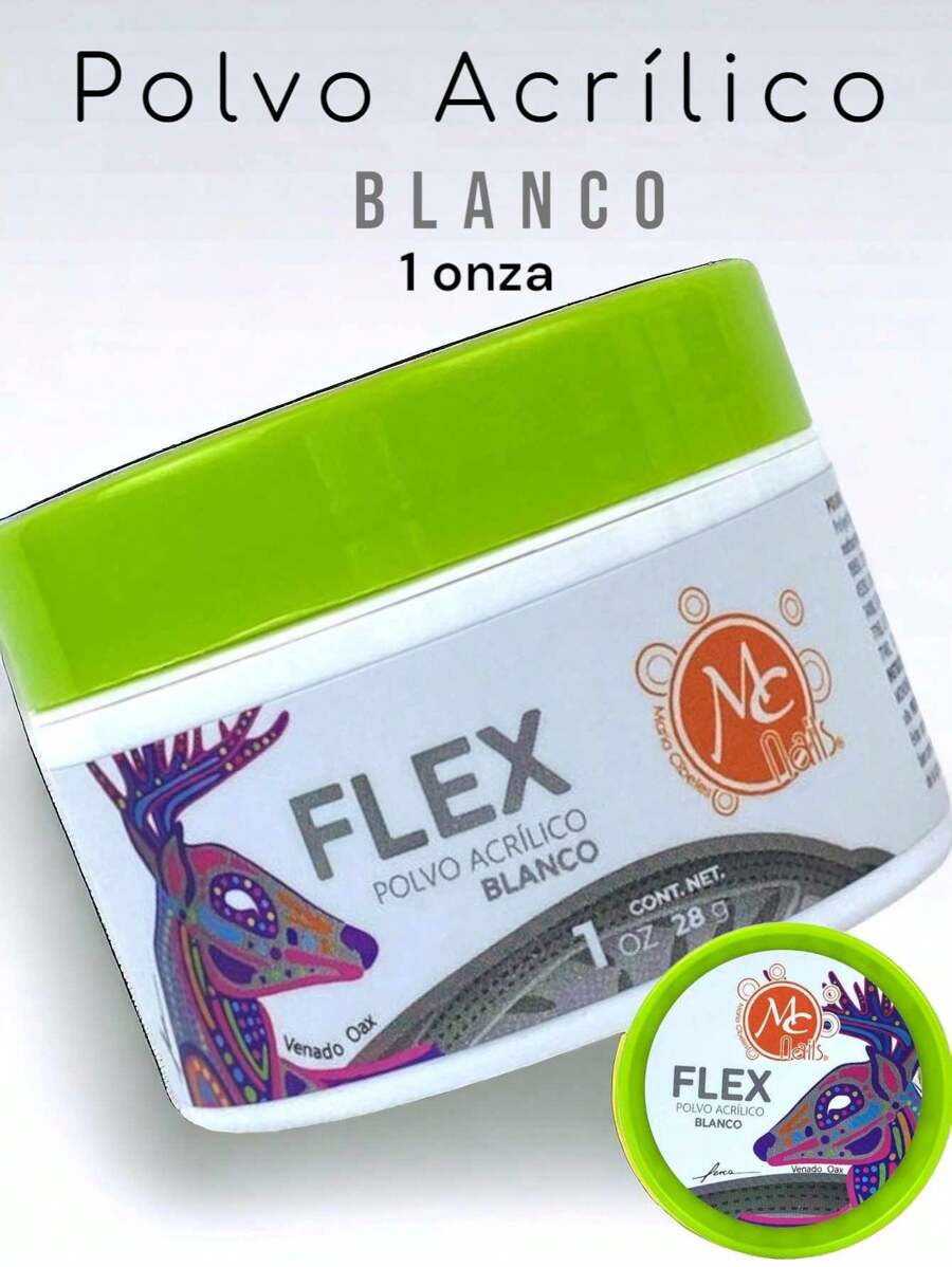 Polvo Acrilico para aplicacion de uñas M.C.Nails - Blanco - Ver 1
