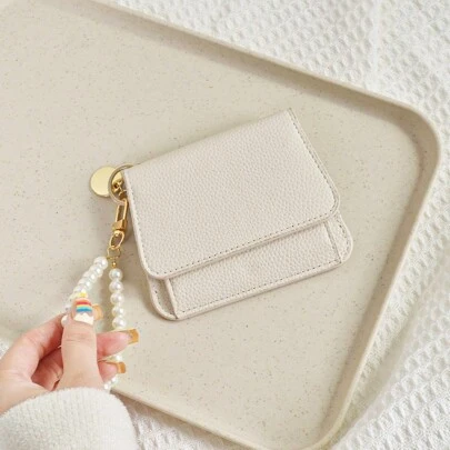 韩版简约短款薄款钱包荔枝纹零钱包休闲卡包钱包名片夹信用卡夹身份证夹女士迷你钱包钥匙扣卡包