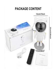 Astronauta Proyector De Estrellas Galaxia Lampara Mesa Noche - Blanco - Ver 2