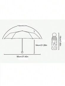 1pc 5 Fold Dual-Use Sunscreen Umbrella, Portable Mini Capsule Umbrella - Blue - View 4