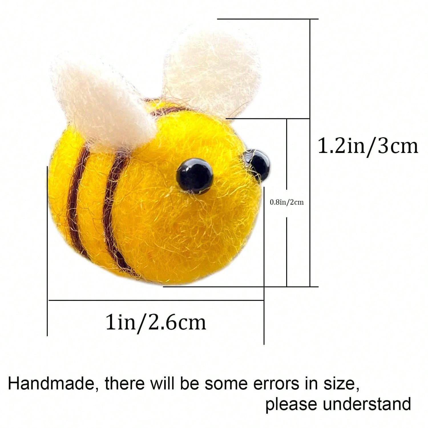 AHANDMAKER 50 Pcs Felt Bees Craft Ball Bees, Mini Felt Bee Plush, Bee Ornament Plush Craft For DIY Crafts, Scrapbooking, Wedding, Birthday, Bee Themed Party Decoration