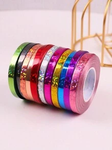 10pcs Mixed Shiny Laser Party Balloon Ribbon & String For Decoration, Birthday, Wedding Party Supplies, Back To School Valentine Day