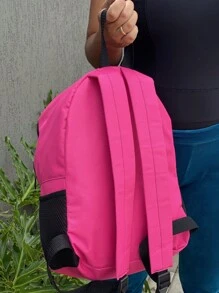 Women Functional Backpacks - 玫紅色 - 查看 4