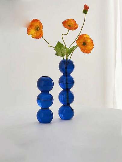 Ins Designer Style Bubble Glass Colored Ball Flower Vase For Coffee Shop, B&B; Soft Decor Item Gifts Birthday Graduation Home Decor Room Decor Glass Vase