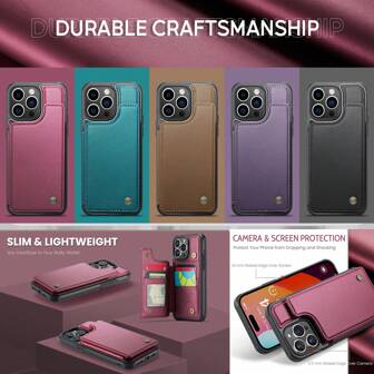 CASEME Premium Pu Leather Flip Wallet Phone Case Magnetic Closure With Kickstand And Rfid Blocking And Card Slot Function Handmade Hign Quality Phone Case Comptible With IPhone Galaxy Pixel Fold Back Cover Phone Case Fit For Your Phone