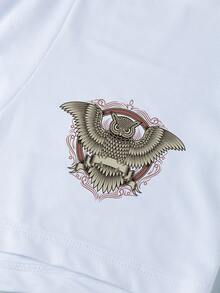 男士6入組白色快速乾燥無門襠凸起內褲,印有老鷹圖案及直邊 - 白色 - 查看 9