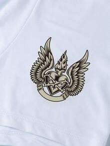 男士6入組白色快速乾燥無門襠凸起內褲,印有老鷹圖案及直邊 - 白色 - 查看 6