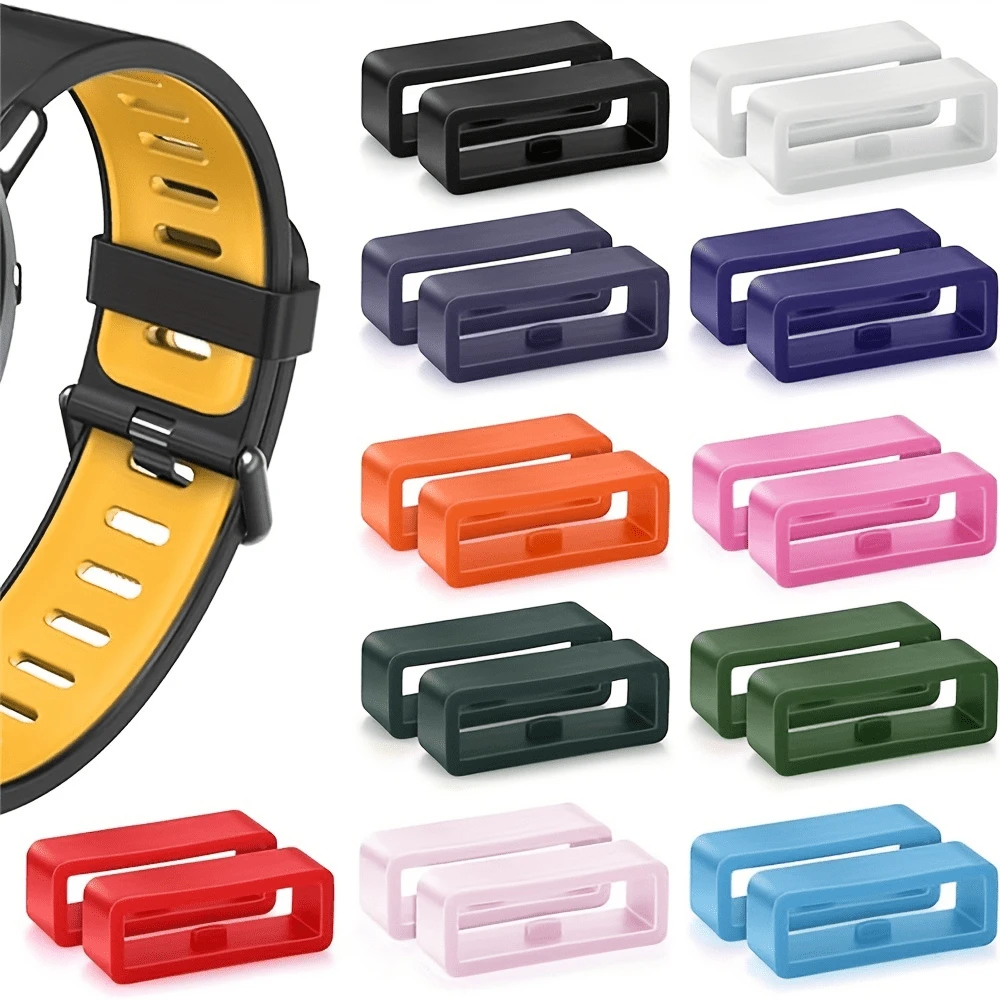 5 Pcs Watch Strap Loops, Silicone 18mm 20mm 22mm Watch Strap Watch Band Black Rubber Watch Loop, Strap Holder Strap Retainer Various Sizes Fittings For Watch Strap - 20MM*5PCS - View 1