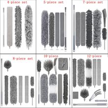 Feather Duster For Cleaning Extendable Dusters 30-100 Inch Telescopic Extension Pole Blind Cleaner Long Handled Microfiber Chenille Duster For Cobwebs High Ceilings Cars Furniture Clean - Grey - View 3