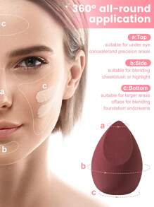 8PCS Makeup Sponge,Suitable For Cream & Powder Concealer, Loose Powder Makeup Applicator - Burgundy - View 7