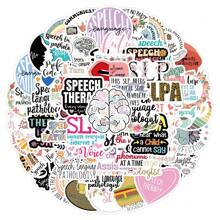 60pcs Waterproof Cute Cartoon Stickers In Speech Language Pathologist Style For Vintage Bullet Journal Decoration, Suitcase, Laptop, Tablet [Child Certificate] - Apricot - View 2
