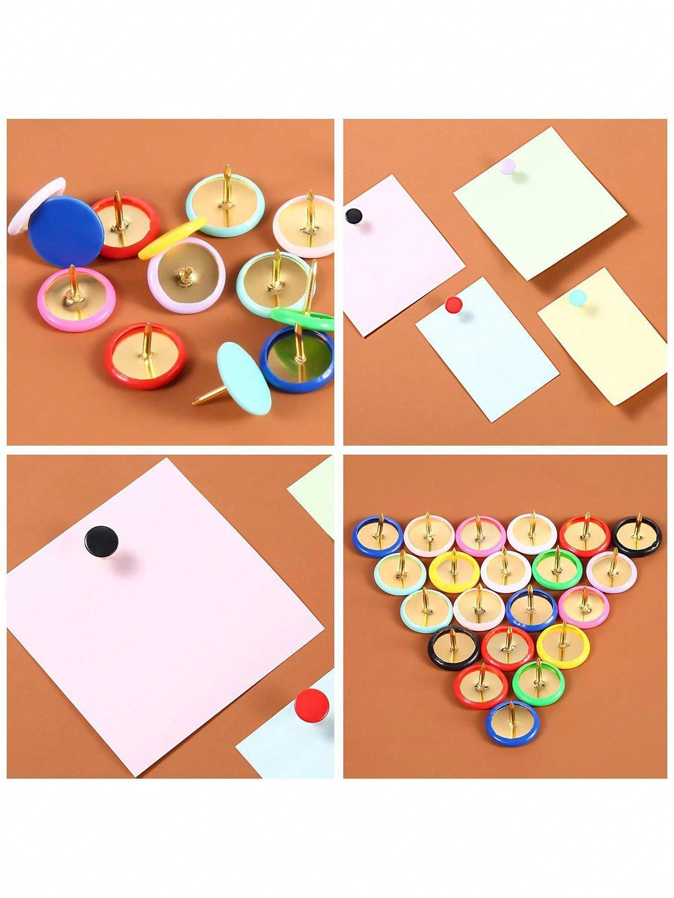 100pcs MixedStyle Plastic Headed Tacks Thumbtacks For Art Project