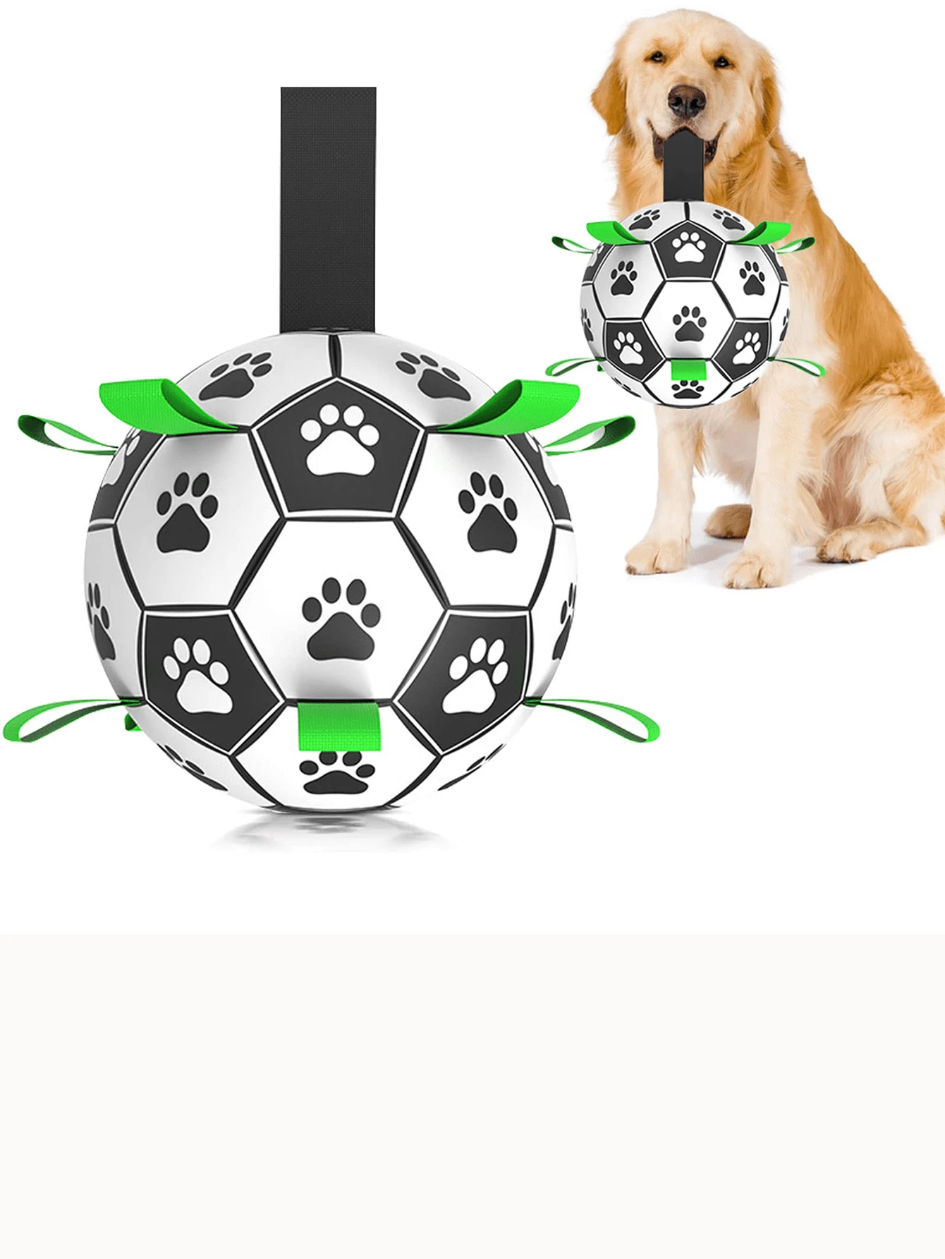 Dog Toys Soccer Ball, 20cm Large Herding Ball For Dogs, Interactive Toy For Medium Large Dogs - Green - View 1